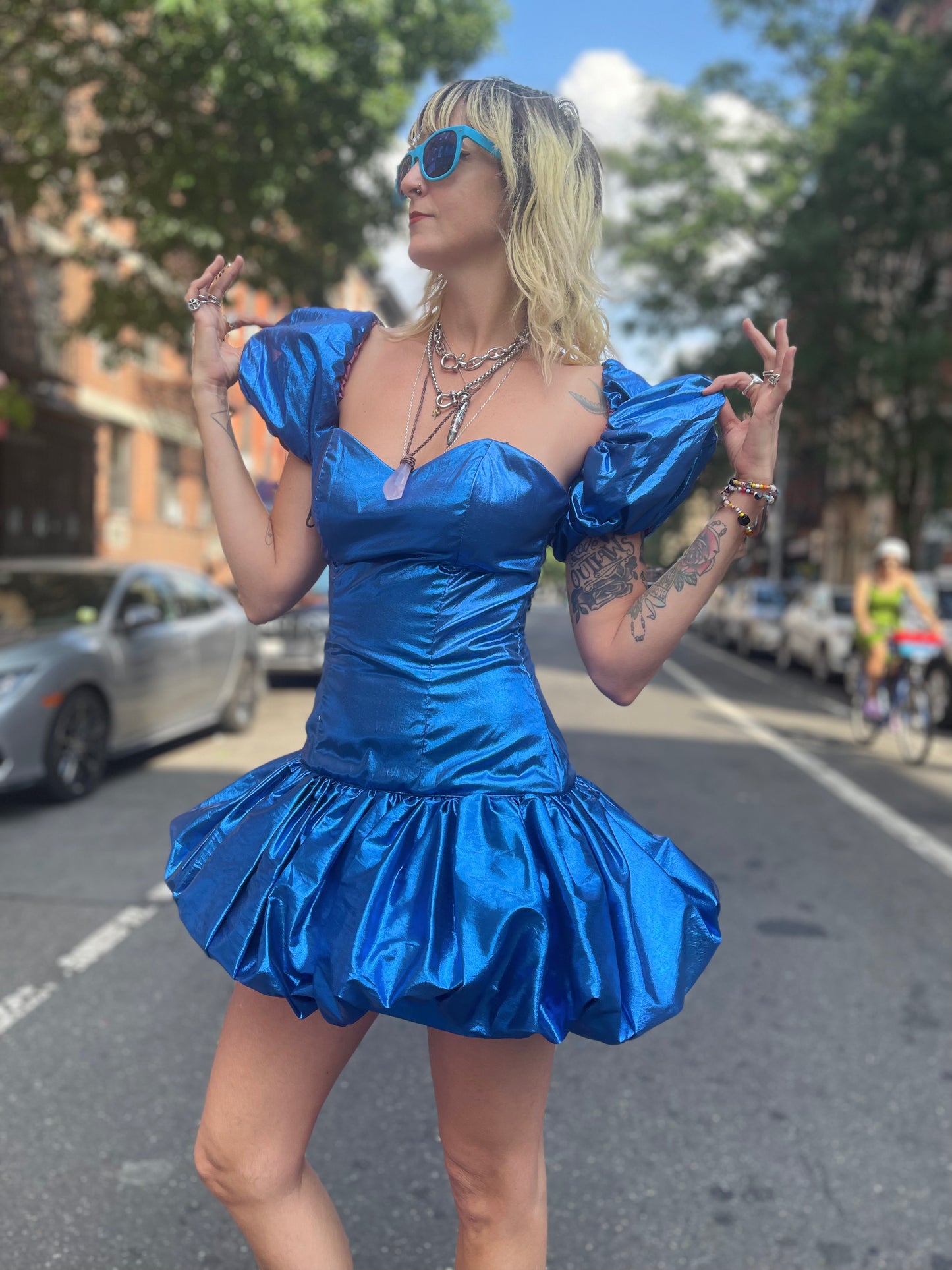 Vintage 80’s Marvelous Sapphire Shimmer Party Dress - Spark Pretty
