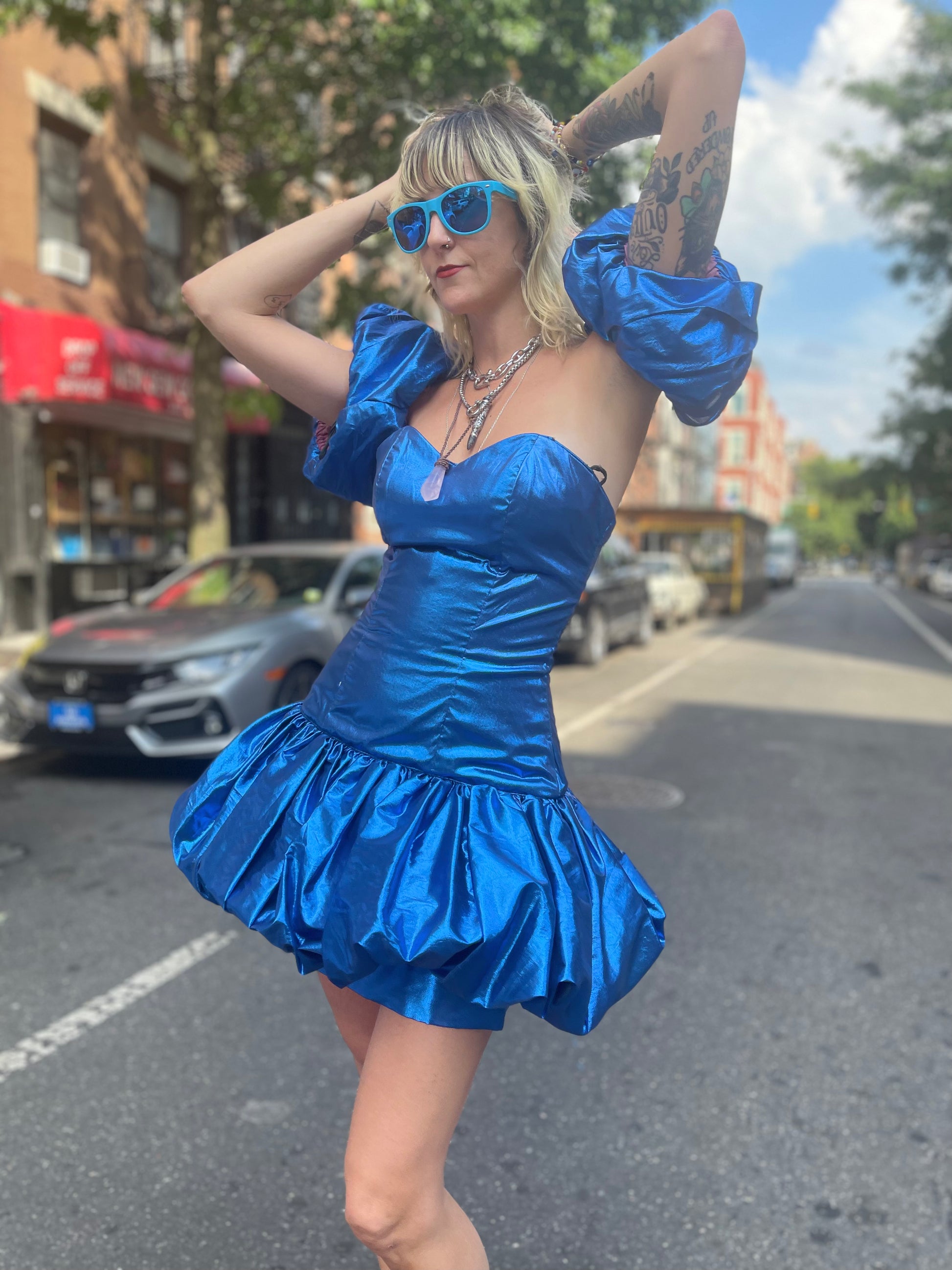 Vintage 80's Marvelous Sapphire Shimmer Party Dress – Spark Pretty