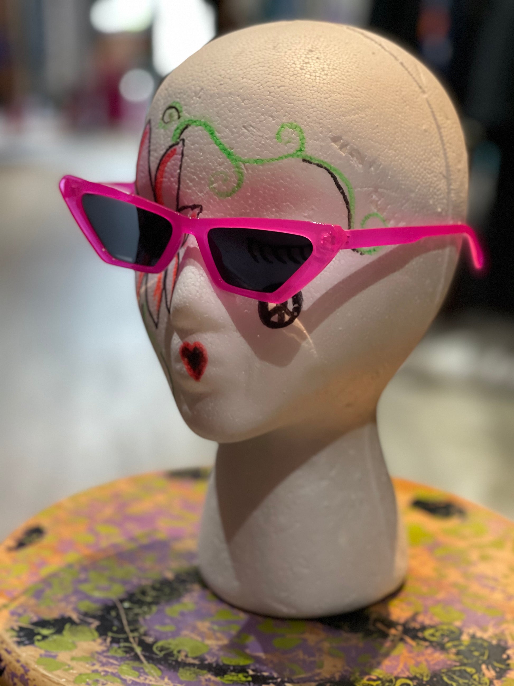 Neon Geometric Cat Eye Sunglasses - Spark Pretty