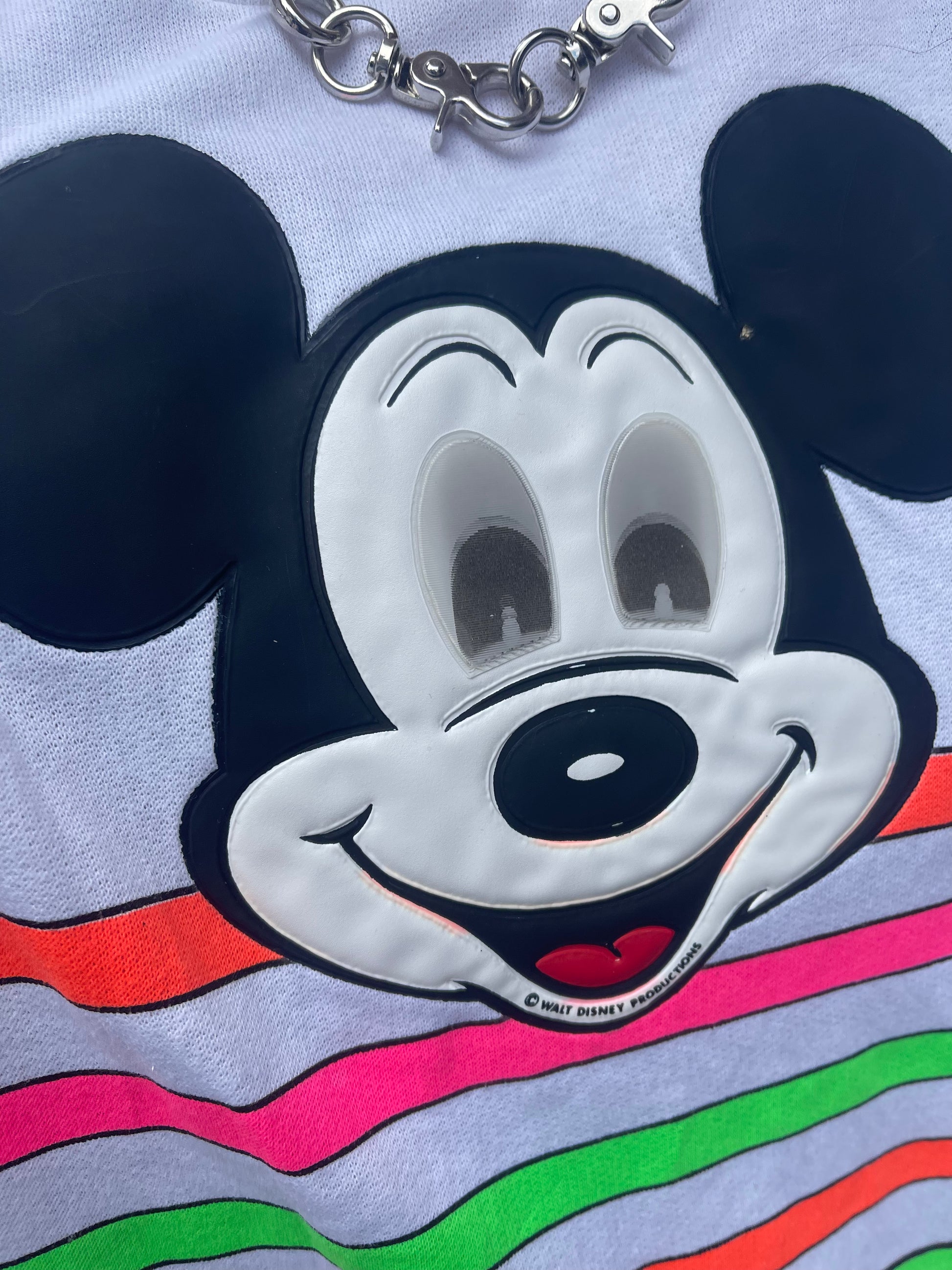 Vintage 90s Mickey Mouse Hologram Eyes Sweatshirt - Spark Pretty