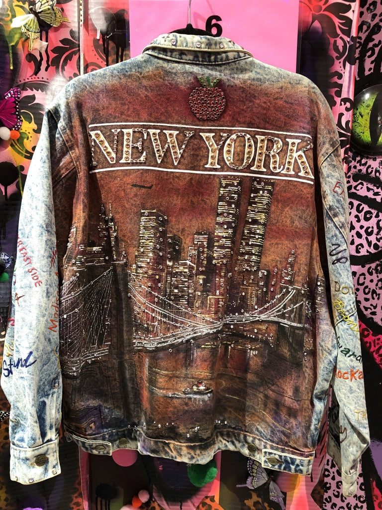 Vintage 1987 authentic Tony Alamo Rhinstone Crystal Studded Painted Jacket - Spark Pretty